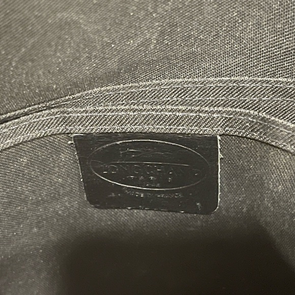 Vintage Longchamp Roseau Black Leather Shoulder Bag Bamboo Toggle Purse - Picture 7 of 11